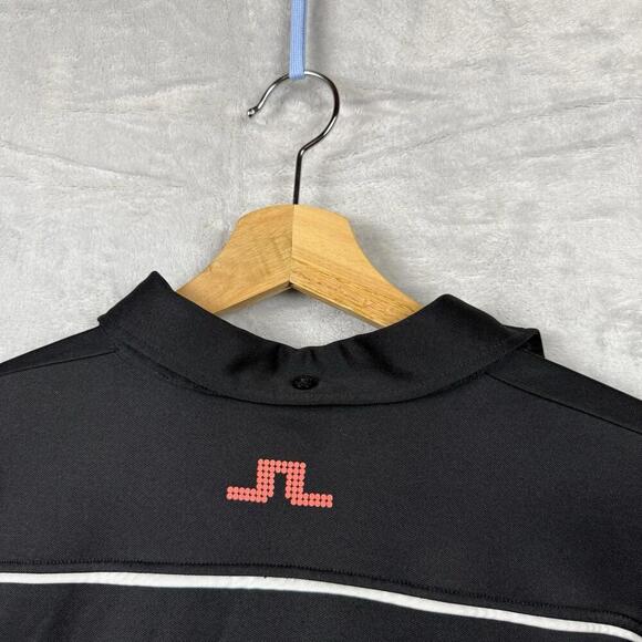J.Lindeberg Future Sports Polo Shirt Black Sz XL Retro Tech Piping Two Pockets - Picture 8 of 11